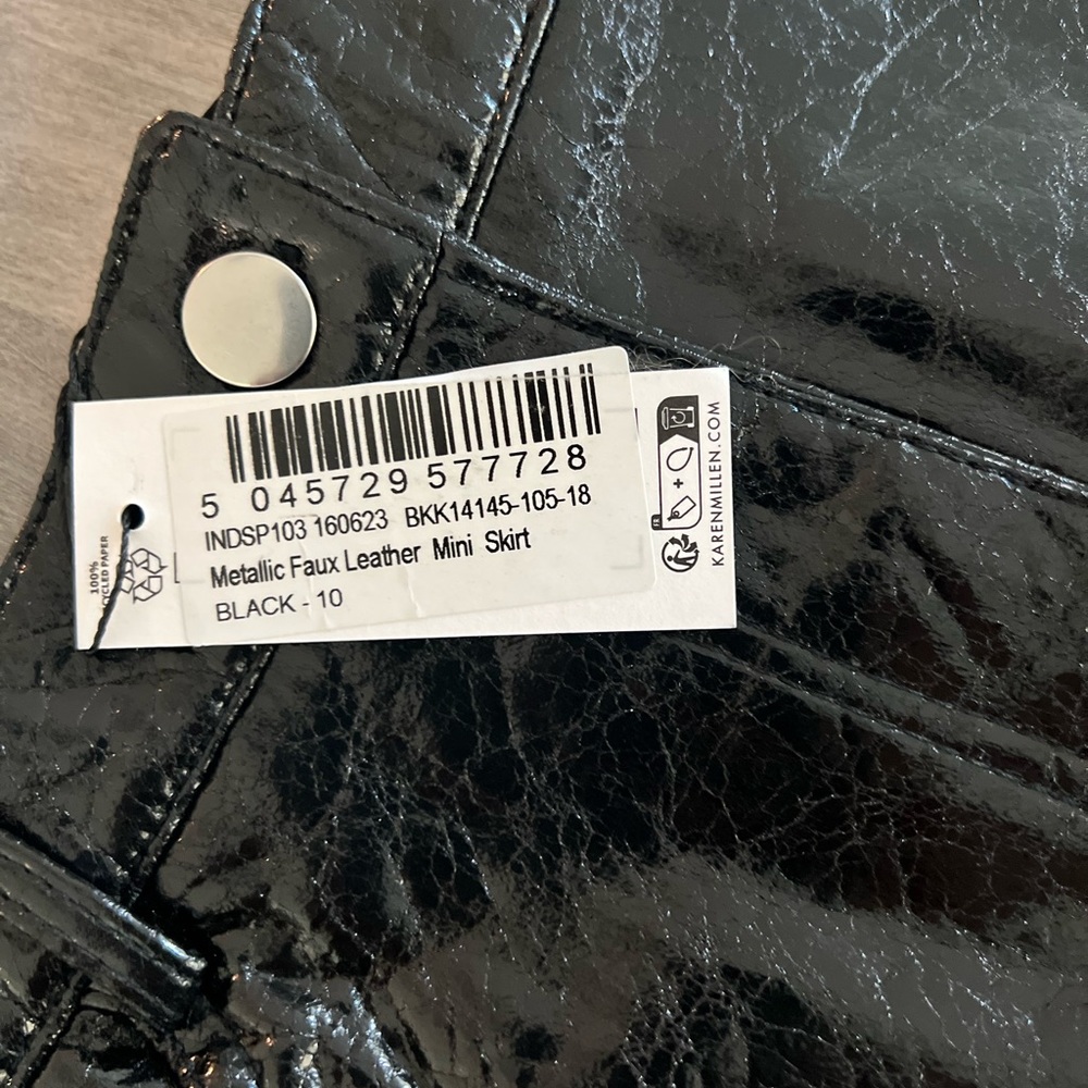 Karen Millen Metallic Faux Leather Mini Skirt - Picture 5 of 8